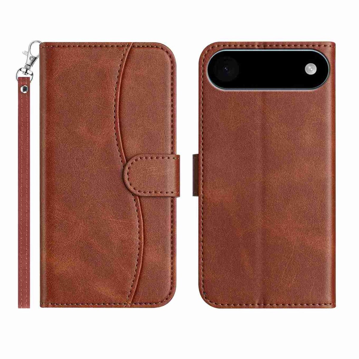 Mobigear Telefoonhoesje geschikt voor Apple iPhone Air Hoesje | Mobigear S Line Bookcase Portemonnee | Pasjeshouder voor 3 Pasjes | Telefoonhoesje voor Pinpas / OV Kaart / Rijbewijs - Bruin