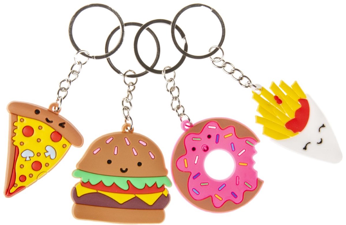 Duckiez Sleutelhanger Fastfood - 12 stuks