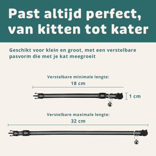 Collier pour chat Fermoir de sécurité Collier pour chat Collier pour chaton Collier pour Chats Set réfléchissant réglable – 18 pièces
