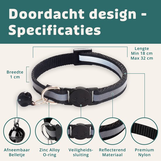 Collier pour chat Fermoir de sécurité Collier pour chat Collier pour chaton Collier pour Chats Set réfléchissant réglable – 18 pièces
