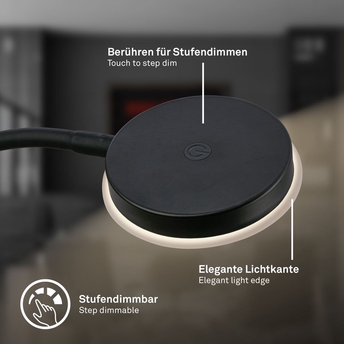 B.K.Licht BRILONER Megg - LED Tafellamp - 800Lm - zwart thumbnail 6
