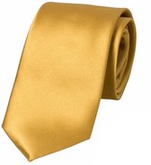 Stropdas - Goud - Breed - 7.5 cm - Effen - Luxe - Heren - Unisex