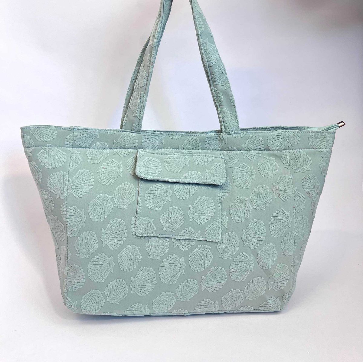 Strandtas Salie | Sage | Shopper | Handtas | Katoen 100% - Handtas - 63 cm x 18 cm x 37 cm - Accessoire - Modern - Hip - Trendy - Trendsetter Wauw - Fashion Trending Handig Gadget - Zon - Lente - Zomer - Accessoires - Dames - Heren - Kinderen - Vrouw