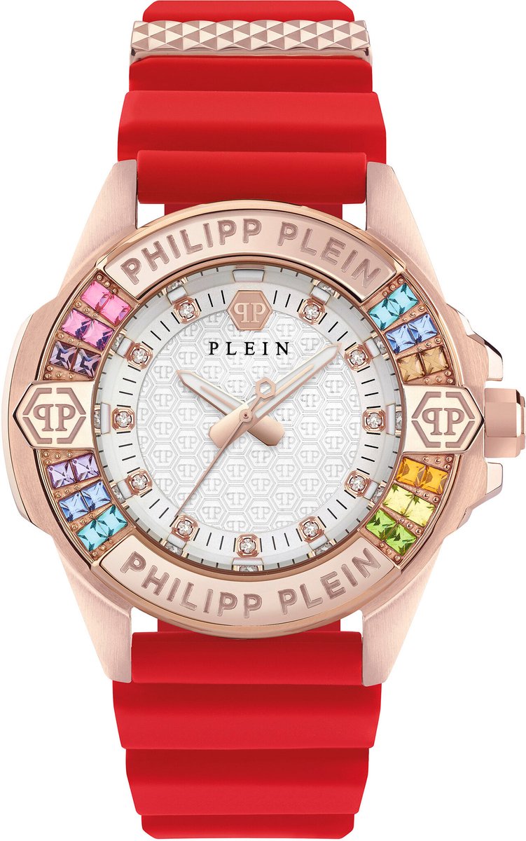 Philipp Plein Plein Majesty PWOFA0325 Horloge - Siliconen - Rood - Ø 38 mm
