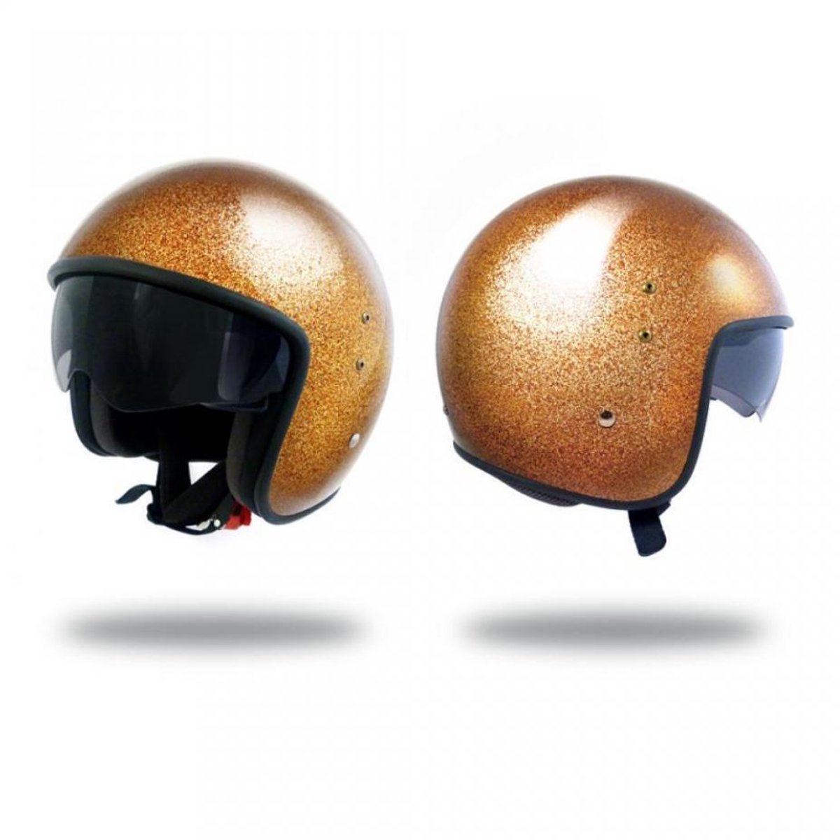 motor jethelm omhoog slim glitter goud voor mannen vrouwen omhoog maat xs 53-54cm nieuw