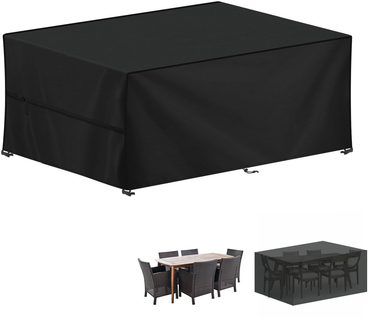 Ibenzoa Waterdichte Tuinmeubelbeschermhoes - 420D Oxford, UV-Bescherming zwart