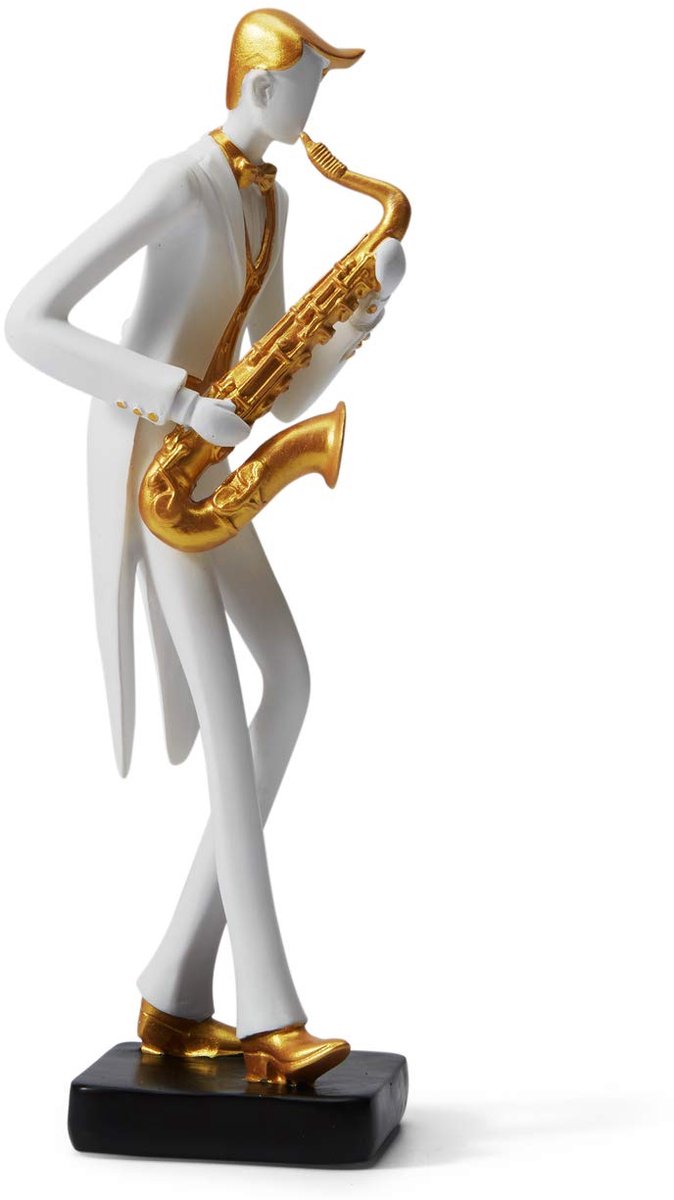 Ibenzoa® Moderne Saxofoon Sculptuur – Polyresin Decoratiebeeld 26cm