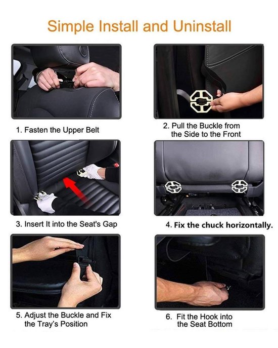 Car Seat Organizer - Luxe Autostoel Organizer - Voor in de Auto - Autostoel - Stoel - Organizer - PU Leer - Hoogwaardige kwaliteit - Handig voor op Reis — afbeelding 3