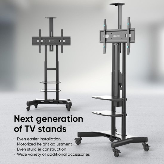 Gemotoriseerde tv-houder, met afstandsbediening, tv-houder, 360 graden handmatige rotatie, neerklapbare tv-lift, telescopische elektrische tv-lift, geschikt voor 32-75 inch tv-standaard