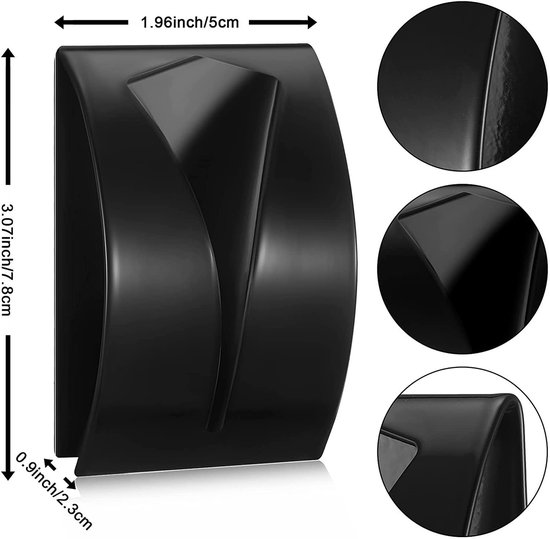 GOTRUST 6 stuks handdoekklemmen zonder boren, theedoekenhouder, zelfklevend, roestvrij staal, handdoekklemmen, klemhouder, handdoek, handdoekhaak, keuken, zwart, voor badkamer, toilet, kantoor
