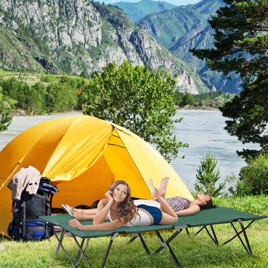 LBB Veldbed - Kampeerbed - Vouwbed - Ligbed - Stretcher- Campingbedje - Opvouwbaar - 2 Persoons - Groen van LBB — afbeelding 3