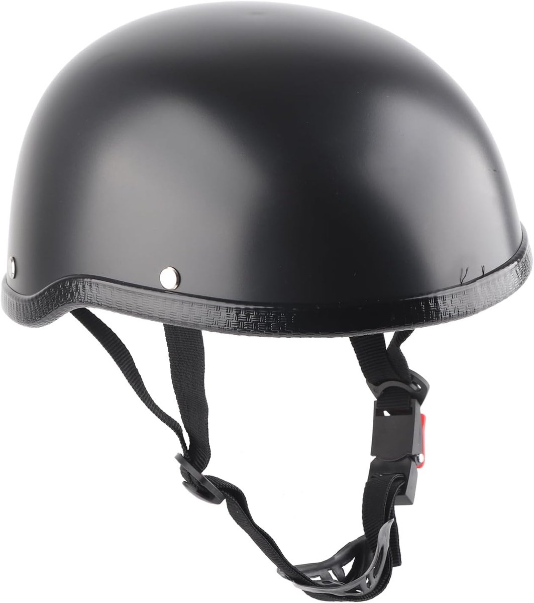 Retro Motorcycle Helmet - Half Helmet Voor Mannen - Vrouwen - Volwassenen - Matte Black