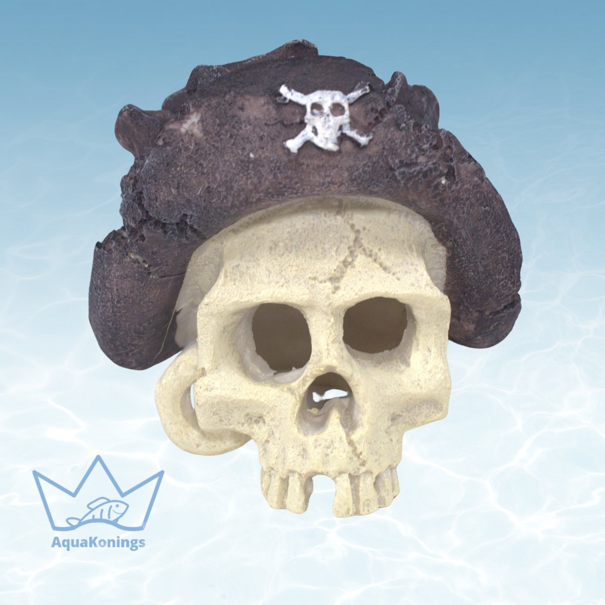AquaKonings - Aquarium decoratie - Ornamenten - Piraten schedel - 15x12x11