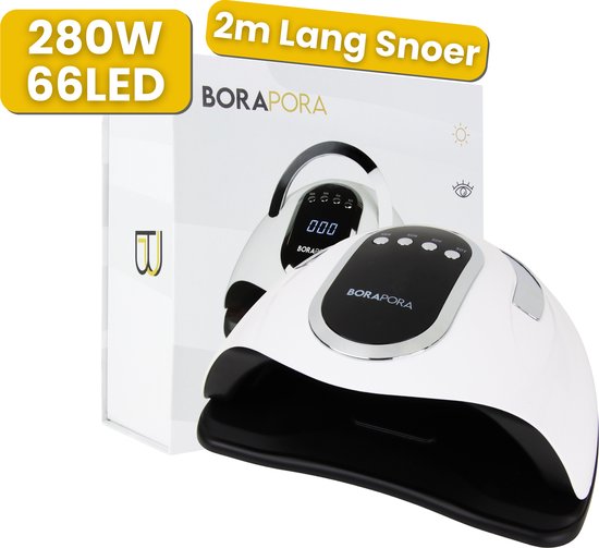 BoraPora Professionele Nageldroger - 280 Watt - 66 LEDS - Geschikt Voor Elke Nagel Gellak - Nageldroger - Nagellamp - Cadeau Voor Haar - Kerst - Cadeau