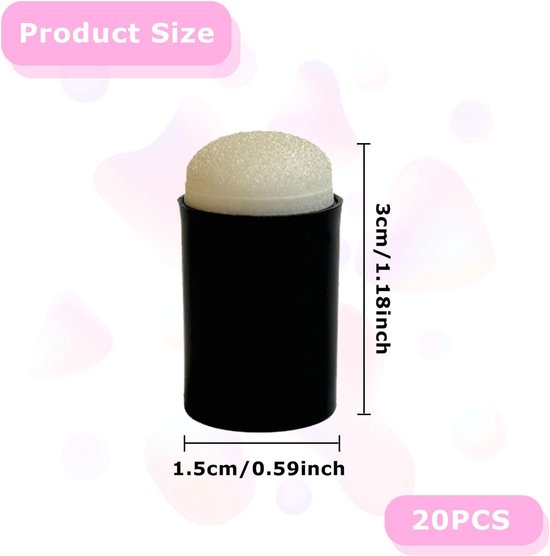 20 Pcs Sponge Finger - Multi Function Finger Sponge - Painting Finger Stamp - Kleur voor DIY - Stencils - Schilderen - Kaarten Maken — afbeelding 5