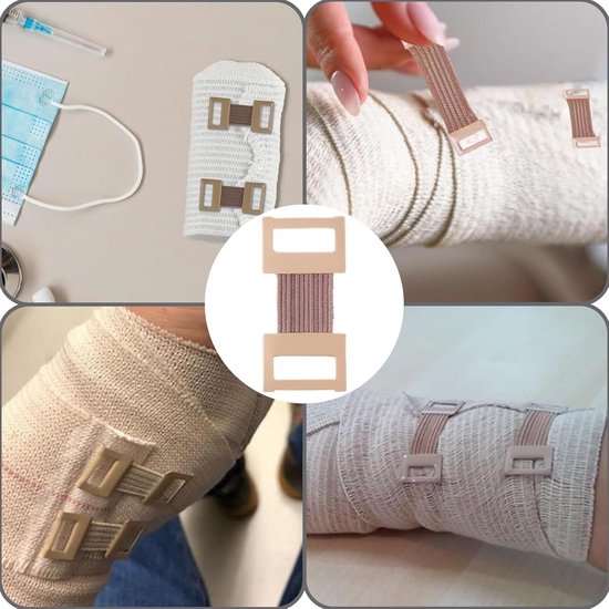 Verbandklemmen - 50 stuks - elastisch - stretchbandageclip - stretch - metalen klemmen - clips voor verschillende bandages - verbandmateriaal - medische benodigdheden - zorgproducten van Merkloos	 — afbeelding 2