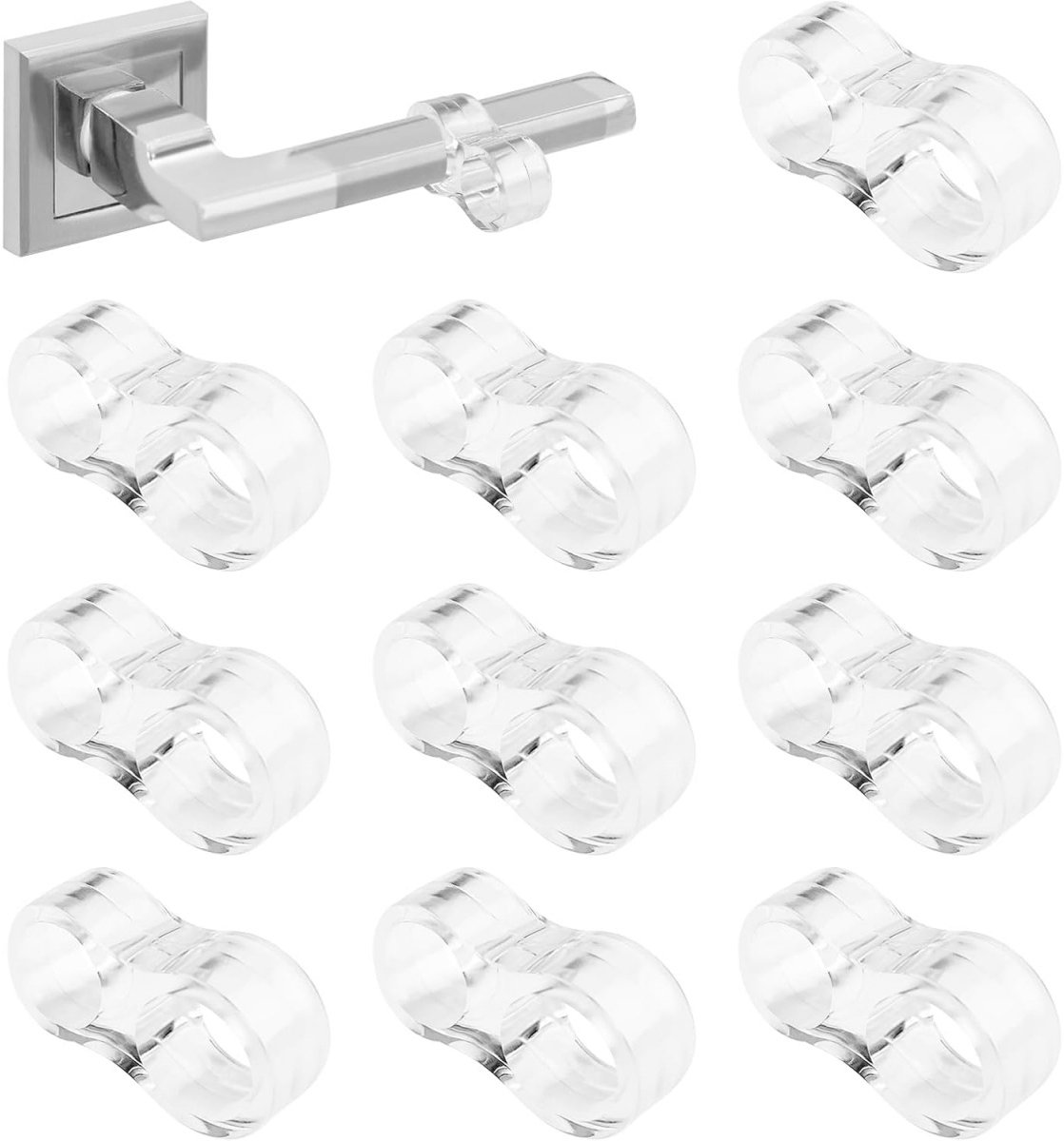 TOVBMUP 10 stuks deurstoppers - deurkrukstoppers - binnendeurstopperdempers - transparant - PVC - geen boren nodig - beschermt muren, deuren, ramen en meubels