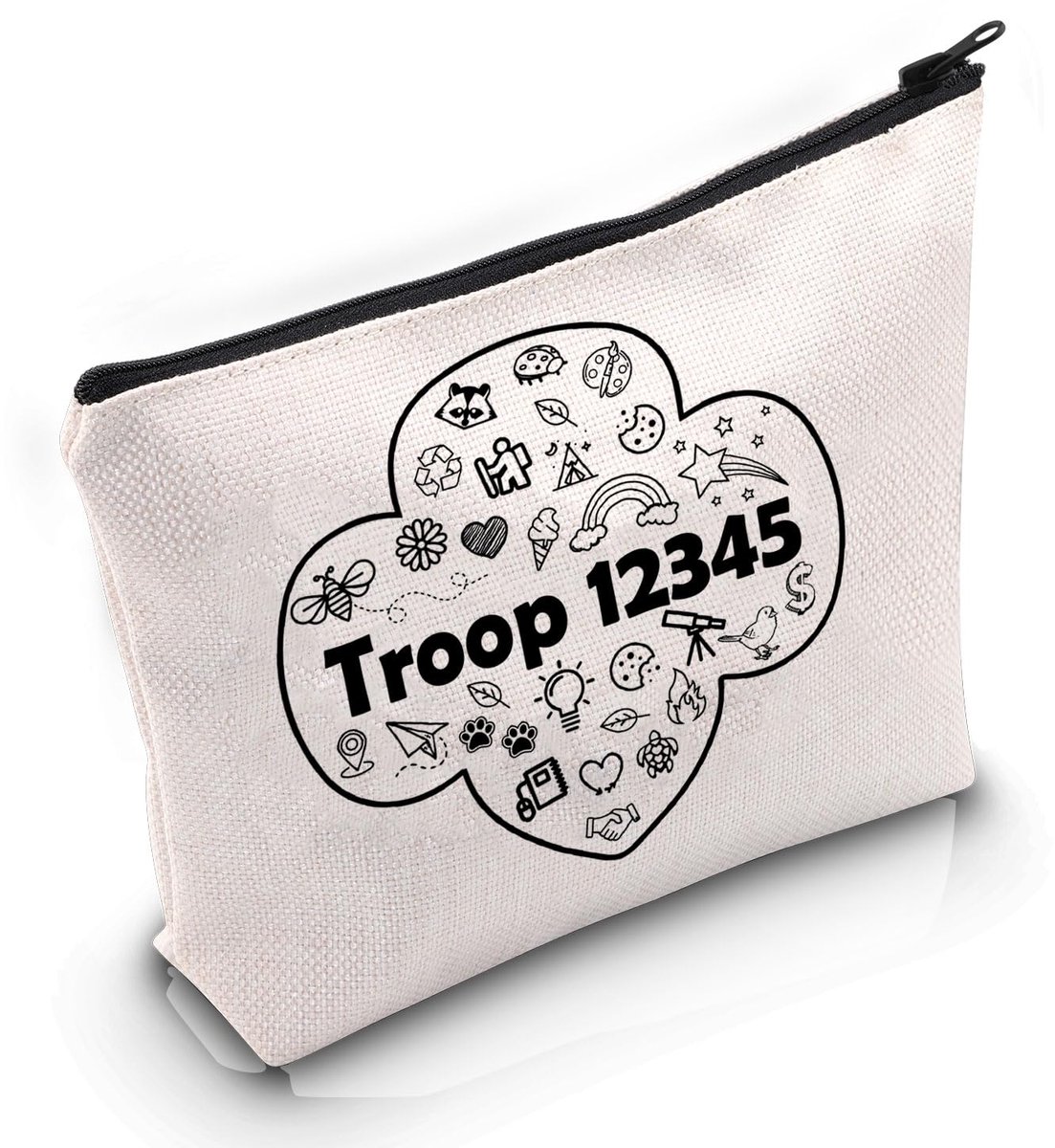 Scout Troop Gift Troop 12345 Makeup Bag Scouts G-irl Cosmetic Bag Scout Leader Gift Scout Life Gift, Troop 12345 Bag