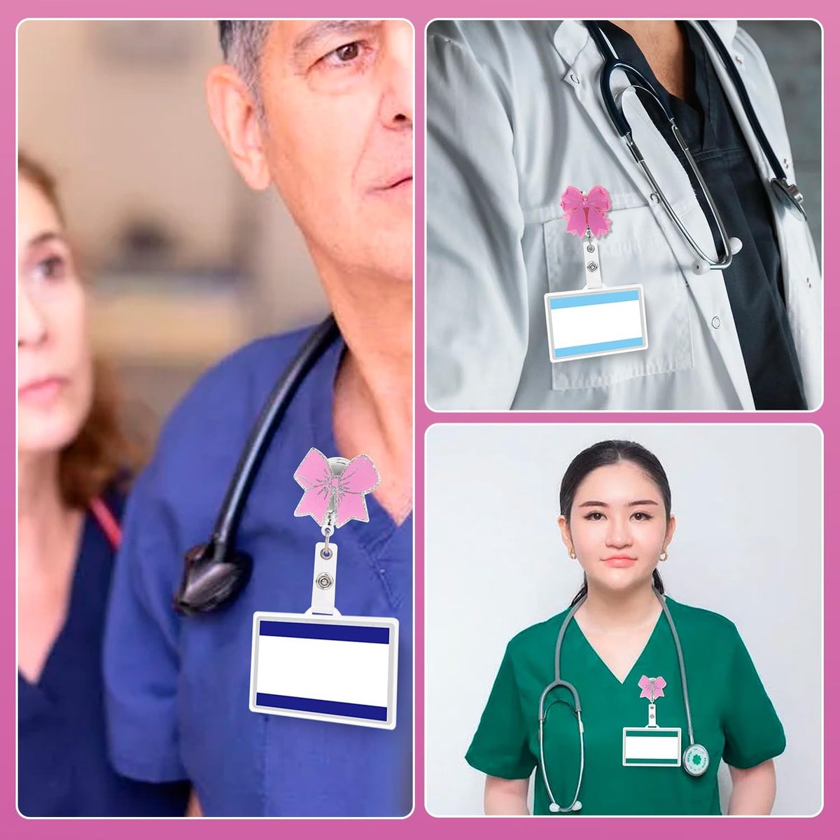 Lot De 15 Porte-badges Rétractables Avec Enrouleur Et Clip Rétractable-Fournitur