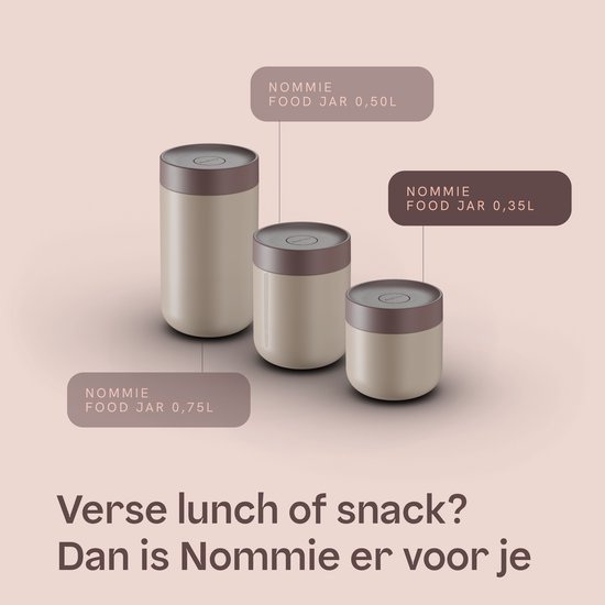 BergHOFF Home Nommie – Boîte à lunch Thermos 0 l – Boîte à lunch Thermos étanche – Garde au chaud ou au froid pendant 6 heures – Isolation à double paroi – Boîte alimentaire étanche – Acier inoxydable – Lavable au lave-vaisselle – Beige