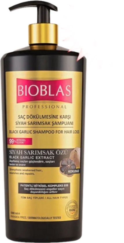 Bioblas Zwarte knoflook shampoo 1000 ml - Herbal Shampoo - bio Shampoo - Anti haaruitval - haarverzorging