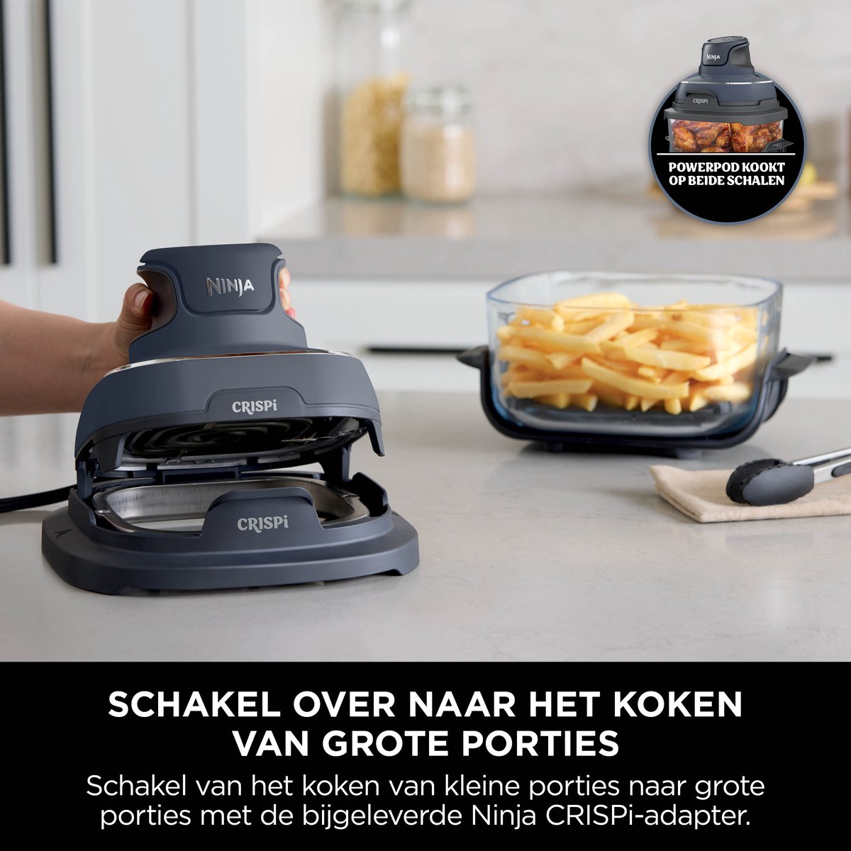 Afbeelding 2 van Ninja CRISPi 4-in-1 compacte glazen airfryer - Blauw - FN101EUGY