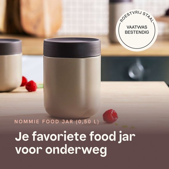 BergHOFF Home Nommie – Boîte à lunch Thermos 0 l – Boîte Thermos étanche – Garde au chaud ou au froid pendant 6 heures – Isolation double paroi – Récipient alimentaire étanche – Acier inoxydable – Lavable au lave-vaisselle – Beige