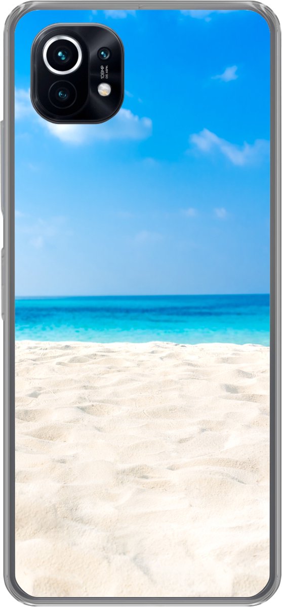 Telefoonhoesje Geschikt voor Xiaomi Mi 11 hoesje - Strand - Zee - Zand - Siliconen Telefoonhoesje Telefoonhoesje