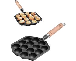 Gietijzeren Takoyaki-pan - 14 Gaten Octopus Ball Grill, Uitstekende Warmtegeleiding, Multifunctionele Pannenkoekbak Voor Octopusballen
