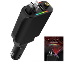 Auto-lader-120W auto-lader USB C -auto-lader USB C en bliksem-laadkabel voor iPhone-veilig compact-auto-bliksem-lader-12-24V auto-lader - sigarettenanteker-adapter - auto-accessoires - super snelle lader - atmosfeerlamp - geleverd met een 80cm-kabel