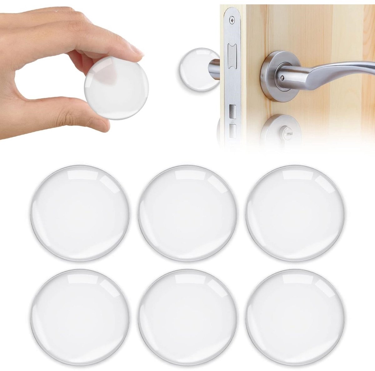 TOVBMUP 6 stuks deurstoppers - Deurstoppers voor wandmontage - Transparante zelfklevende deurstoppers - Gemaakt van siliconen - Geschikt voor deuren, kasten, koelkasten, tafelhoeken