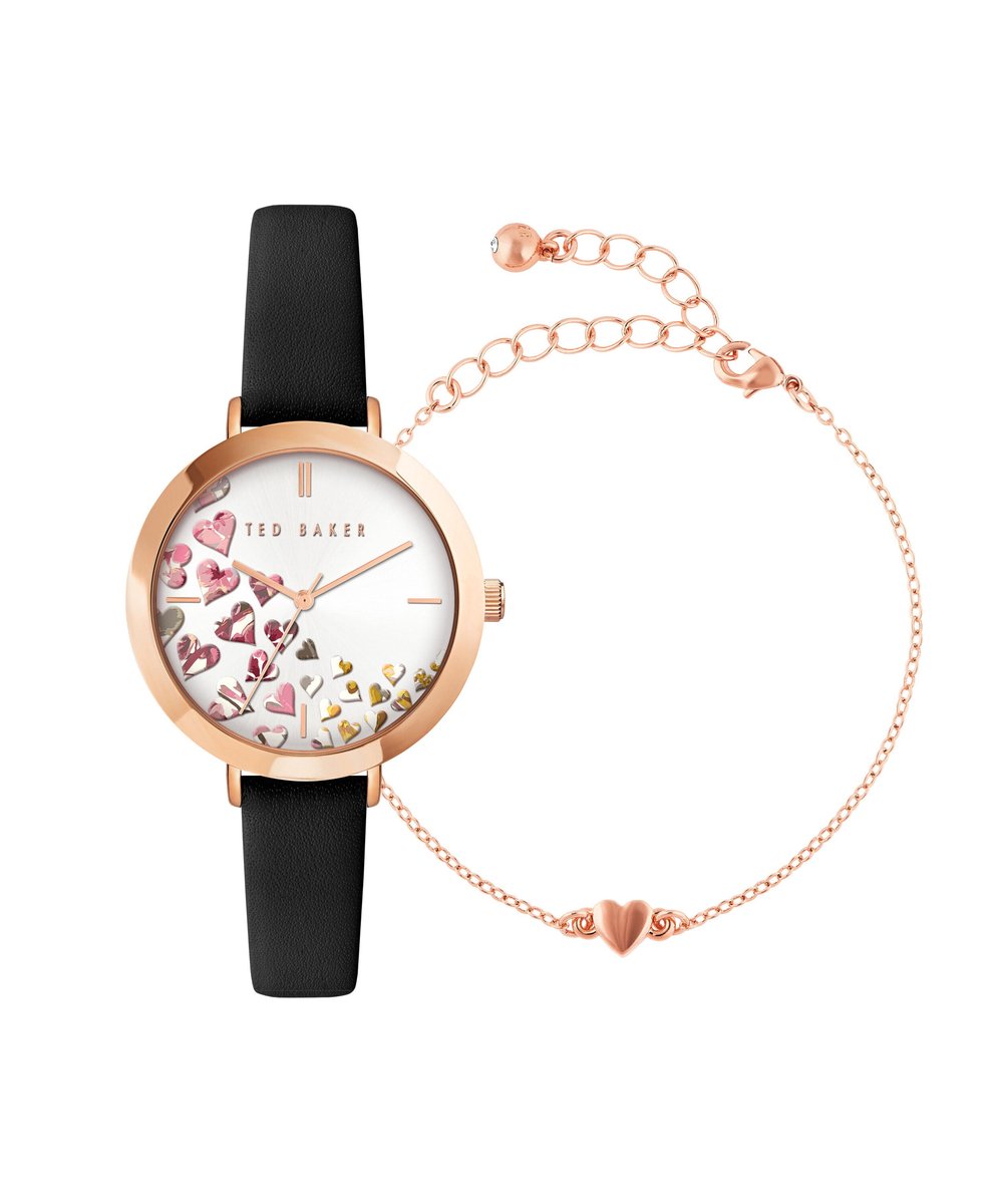 Ted Baker Ammy Iconic Kwarts Analoog Horloge Zwart Case: 100% Stainless Steel | Armband: 100% Leather 34 BKG028100W0, BKG028200W0