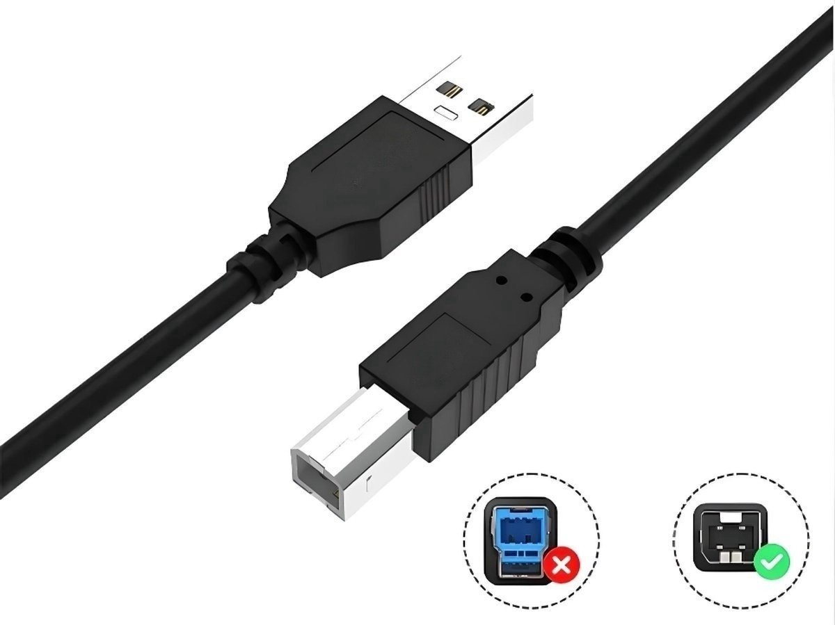 USB-A naar USB-B kabel 1 Meter - Printer kabel — afbeelding 2