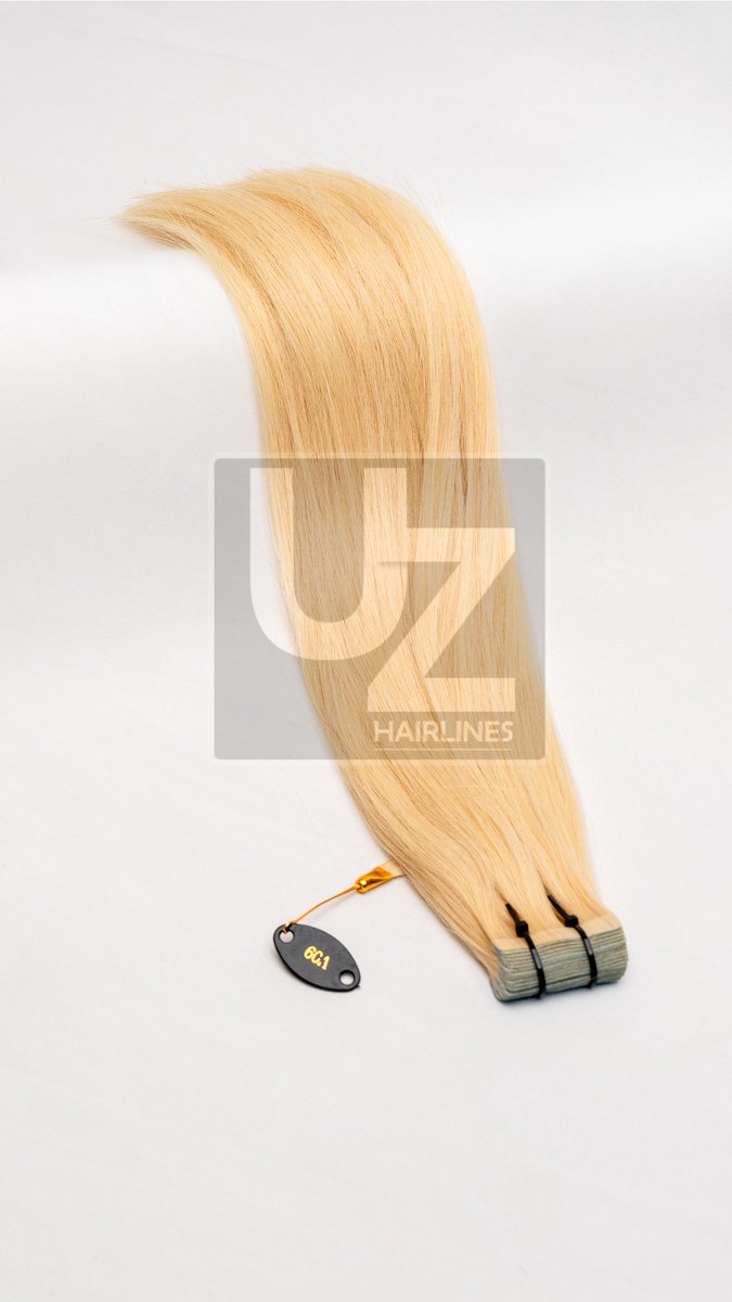 UZ Hairlines Tape Extensions 50cm – Kleur #60A Blond – 50g – 100% Remy Human Hair – Premium Quality - Double Drawn