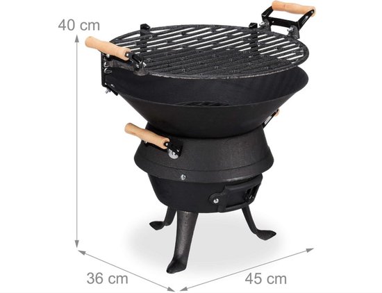 GFTIME Gietijzeren grillplaten 41,8 x 24 cm voor oven, fornuis en barbecue, houtskoolbarbecue, gietijzeren omkeerbare grillplaten, kookgrill en grillpan, 2-in-1, 1 verpakking
