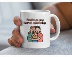 Familie Liefde Mug, Warme Omhelzing, Cadeau voor Gezin, Gepersonaliseerde Mug, Familiedag, Papa Mama Kinderen Mug, Schattige Familie Mug