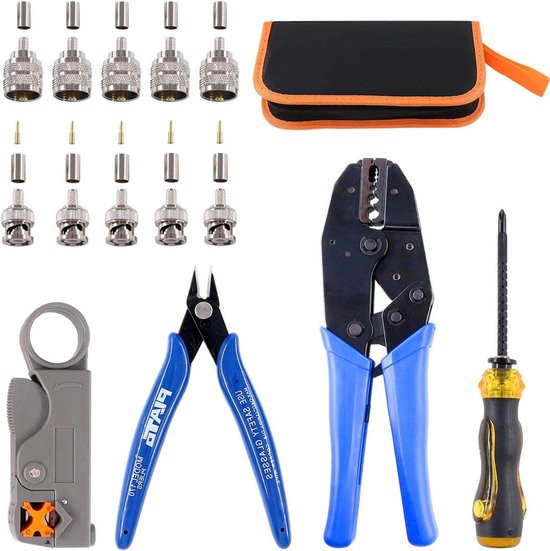 Coaxial Cable Tool Set - Coaxial RF Connector Crimping Tool - Coaxial ...