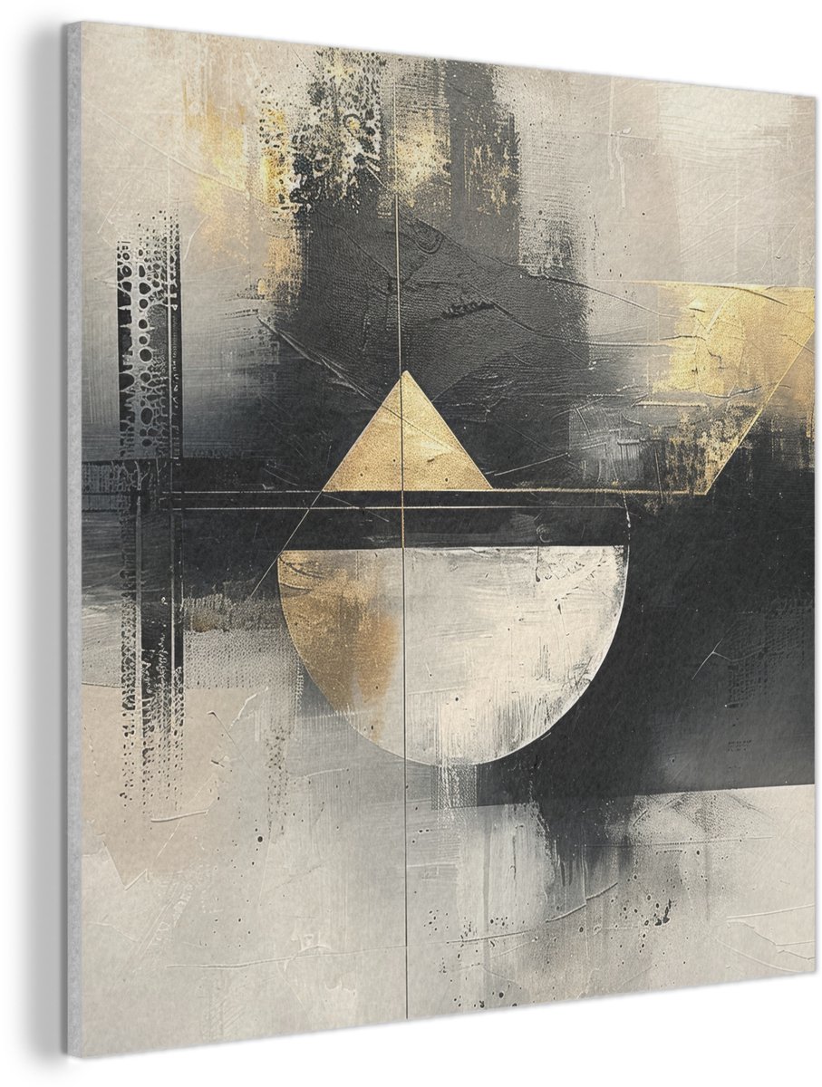 Akoestisch wandpaneel 40x40 cm - Vilt schilderij Abstract - Zwart - Verf - Modern - Akoestische panelen - Geluidsdempende wanddecoratie - Geluidsisolatie woonkamer - Muurdecoratie geluidspanelen
