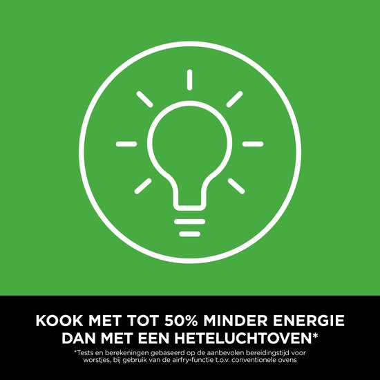 Wit icoon van een gloeilamp met stralen op een groene achtergrond.