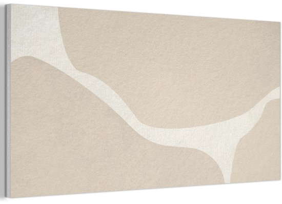 Akoestisch wandpaneel 80x40 cm - Vilt schilderij Abstract - Beige - Moderne kunst - Akoestische panelen - Geluidsdempende wanddecoratie - Geluidsisolatie woonkamer - Muurdecoratie geluidspanelen