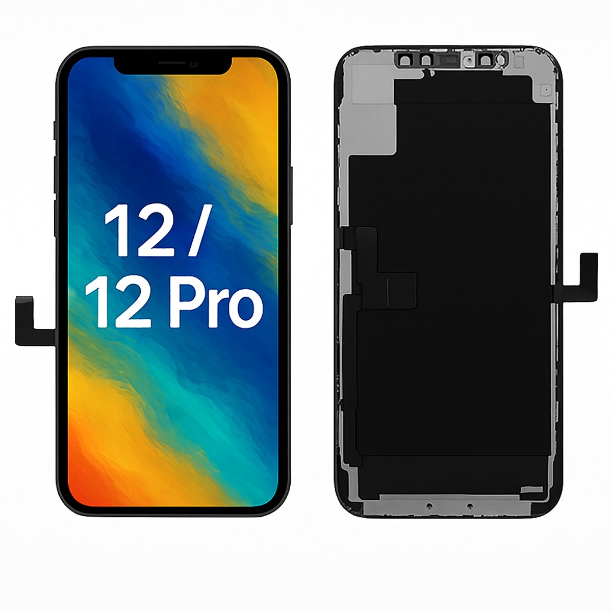 LCD Scherm Geschikt Voor IPhone 12 / 12 Pro Met Front Camera Frame | Hoge HD+ Kwaliteit Display