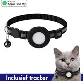 Micflip – AirTag halsband kat - Inclusief tracker – AirTag kat – Kat tracker – Apple Find My – Bluetooth tracker voor katten – Hoogwaardige kwaliteit – Geen abonnement nodig – Waterdicht – Met geluidssignaal - Zwart