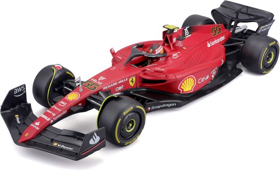 The 1:18 Diecast model of the Ferrari F1-75 Scuderia Ferrari #55 of the 2022 Season. The driver was Carlos Sainz. The manufacturer of the scalemodel is Burago.This model is only online available