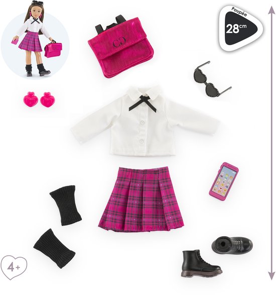 Corolle Girls Engelse student poppenkleren - mode accessoires set 28 cm. van Merkloos — afbeelding 3