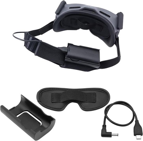 ByShane - Voor voor Goggles 2 - Power Kabel en Batterij Bracket - Houder voor DJI Avata Goggles 2 - Opladen Kabel van 30cm - Lensbeschermer Cover - DJI Avata Combo Goggles 2
