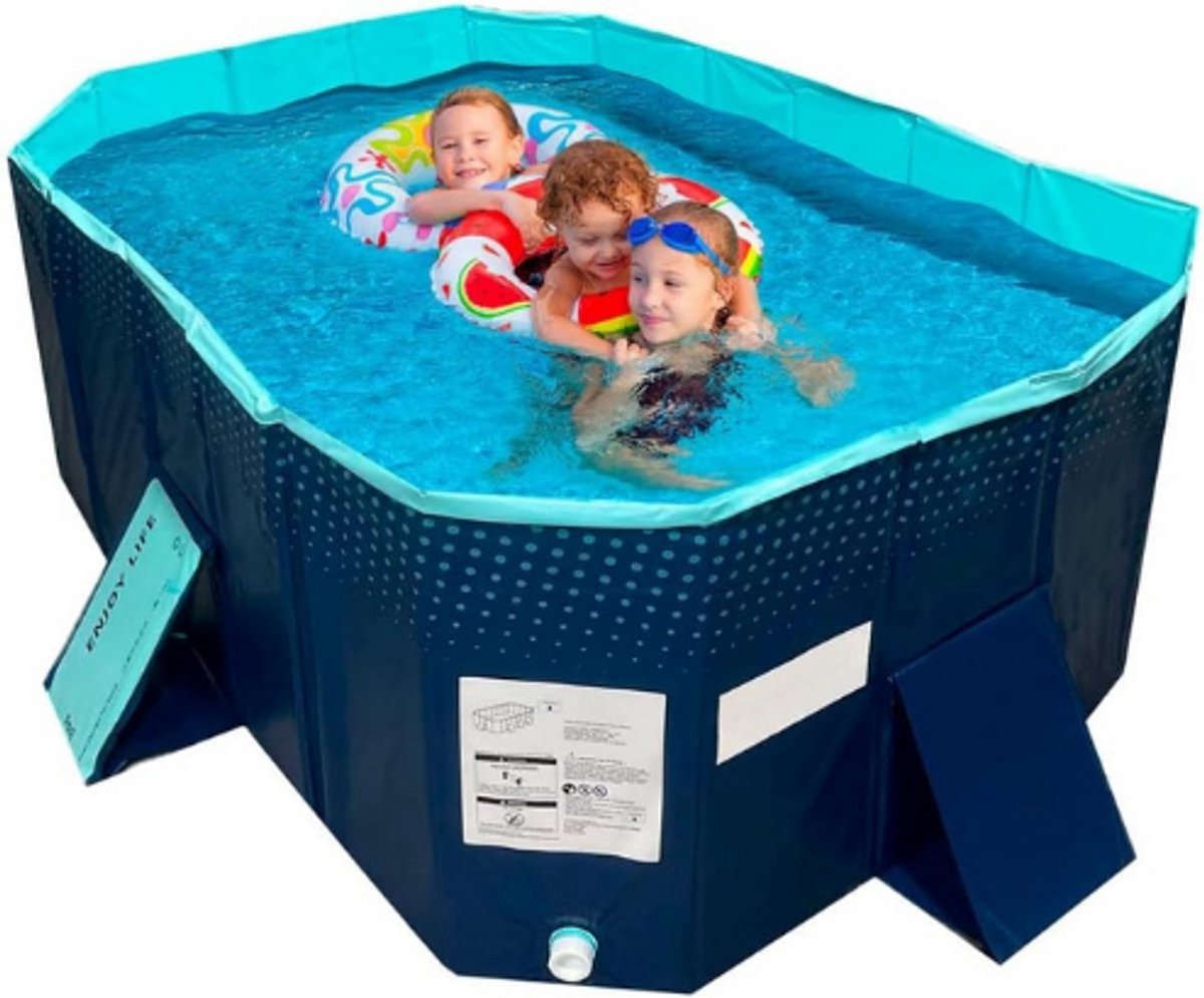 Thuys – Opvouwbaar Zwembad – 130 x 90 x 45cm – 348L – Draagbaar – Badspeelgoed – Stevig En Afneembaar
