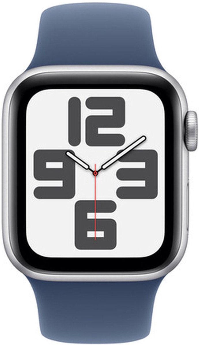 Apple Watch SE 2024 GPS 40mm Silver Aluminium Case with Denim Sport Band - S/M