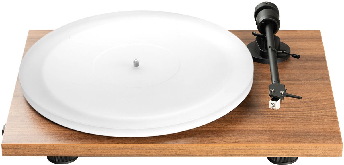 Pro-Ject E1 Platenspeler met Acryl it Draaiplateau – Vooraf ingestelde Platenspeler – AT3600L Cartrigde – Retro – Walnoot