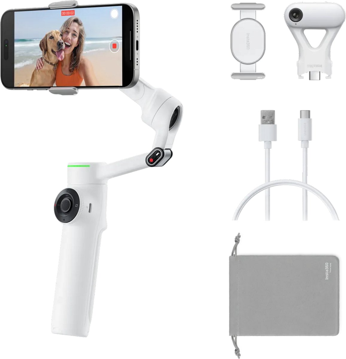 Insta360 Flow 2 Pro AI Tracker Bundel Summit White