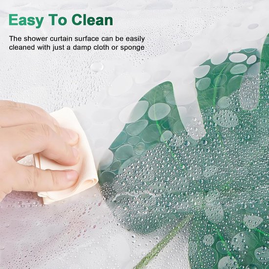 Set Tenda Doccia Rientro A Scuola 180x180 Cm - 4 Pezzi Con Ganci, Impermeabile E Opaca